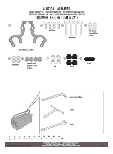Kit Anclaje Givi Parabrisa Triumph Trident 660 (21-25)