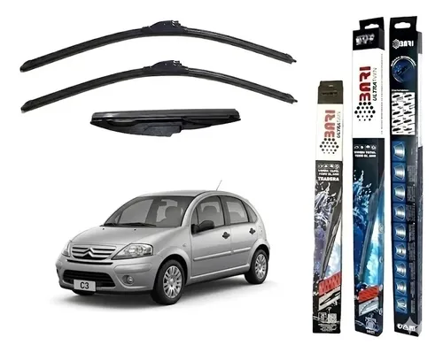Kit De 3 Escobillas Citroen C3 2003 2004 2005 2006 2007 2008
