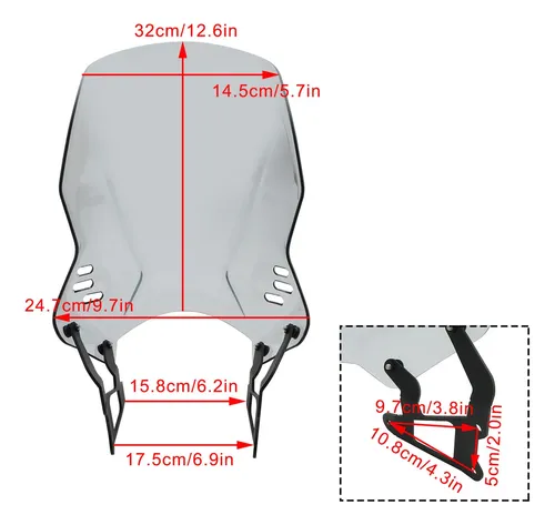 Pára-brisa De Motocicleta Abs Para Yamaha Xsr900 22-24