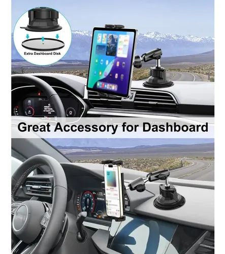 Soporte Tablet Coche Dosvsi Ventosa Fuerte 360° 4-13″ Compatible iPad
