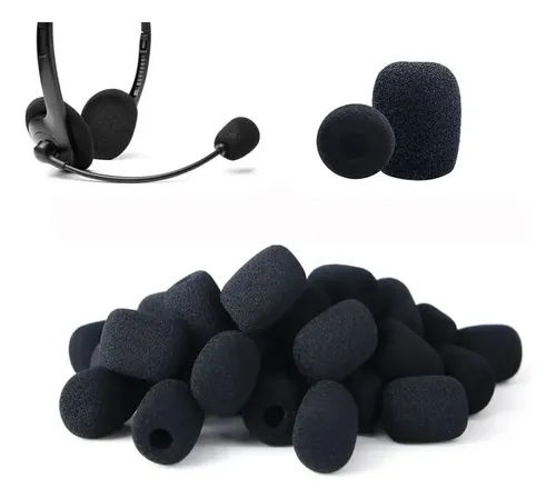 Aa 10 Fundas Espuma For Micrófono Diadema Headset Negro