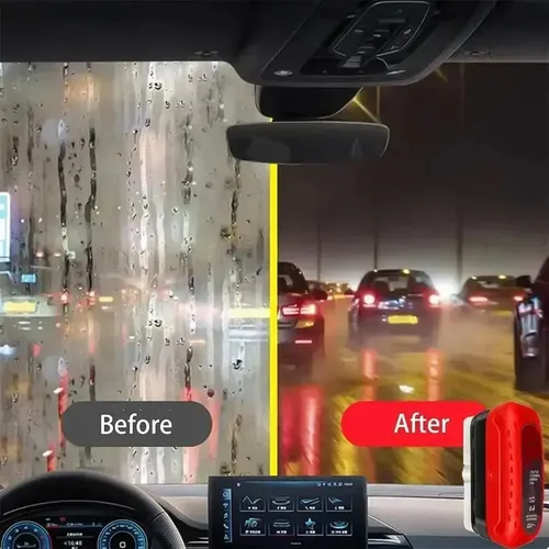 El limpiador de parabrisas antirlluvia elimina el aceite de las ventanas del coche