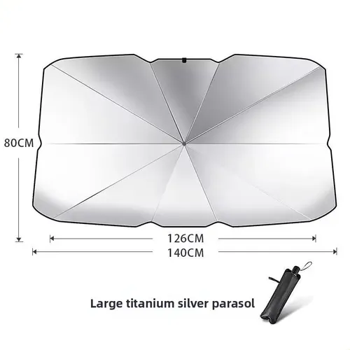 Parasol Universal Para Parabrisas De Coche, Titanio Plateado