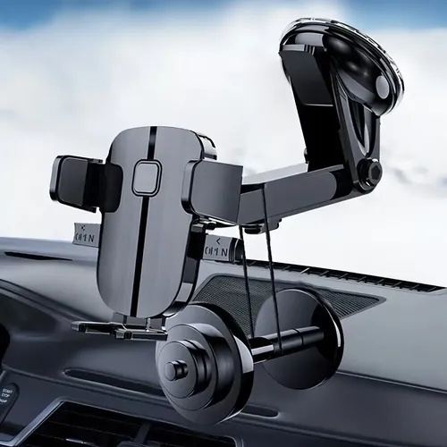 Soporte Auto Celular Parabrisa Sopapa Extensible New Color Negro