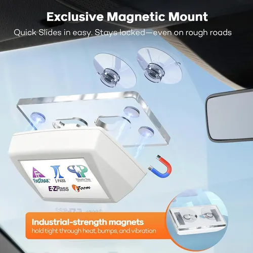 Soporte Magetic Ez Pass Para Parabrisas De Coche  Stron Mag Blanco Blanco