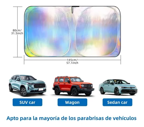 Parasol Para Auto Cubre Sol Protector Parabrisas Ft