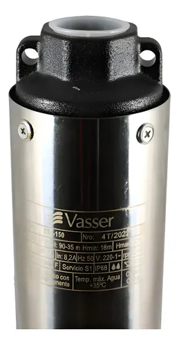 Bomba Sumergible Pozo Riego 4 Pulgadas Vasser 1 Hp Motorarg