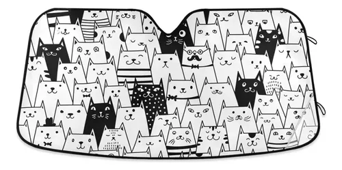 Protector De Parasol Oarencol Funny Cat Para Parabrisas De C