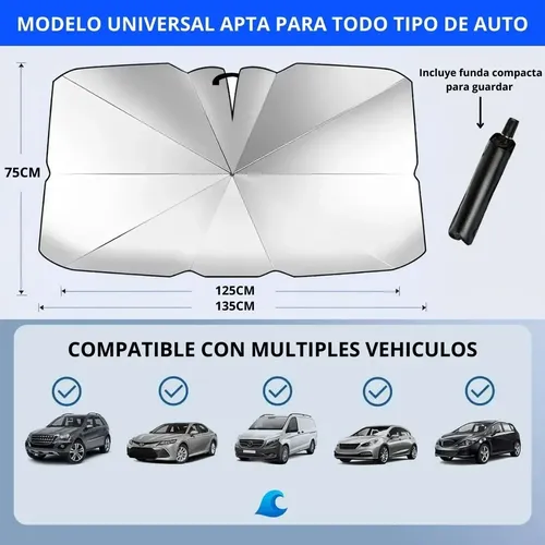 Protector Solar Auto Para Sol Parabrisas Cubre Sol Sombrilla