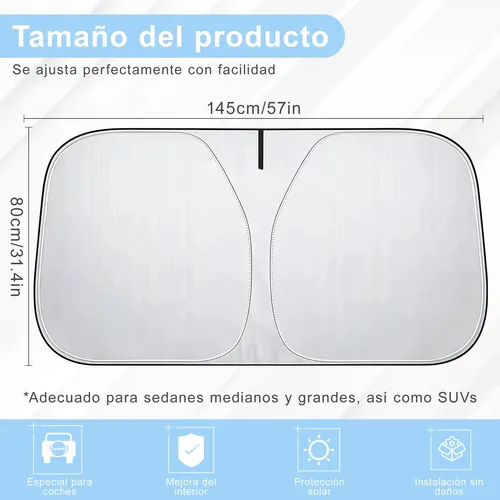 Protector De Parabrisas Plateado Versión Premium A