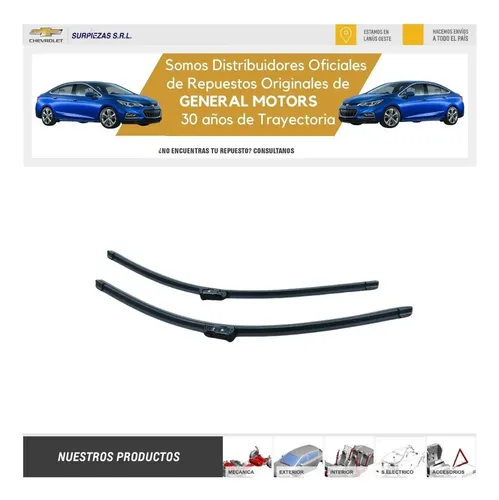 Escobilla Limpiaparabrisas Cruze 2017/ Juego 100% Acdelco