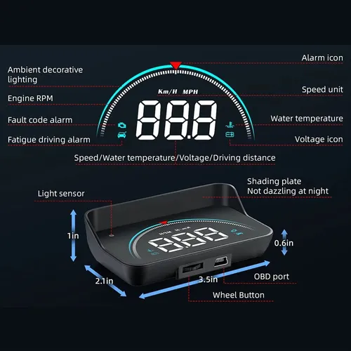 Proyector De Parabrisas Con Velocímetro Obd, Pantalla Fronta