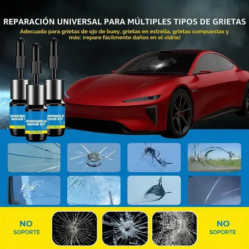 Kit Reparacion Grietas Y Astillas De Parabrisas 3 Unid- !!