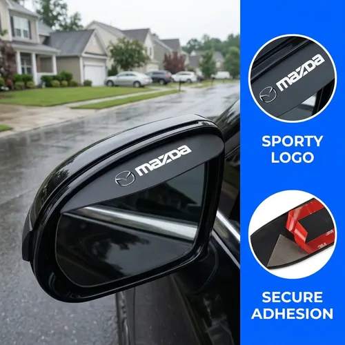 Deflector Parabrisas Mazda 2 Piezas Espejo Retrovisor Negro