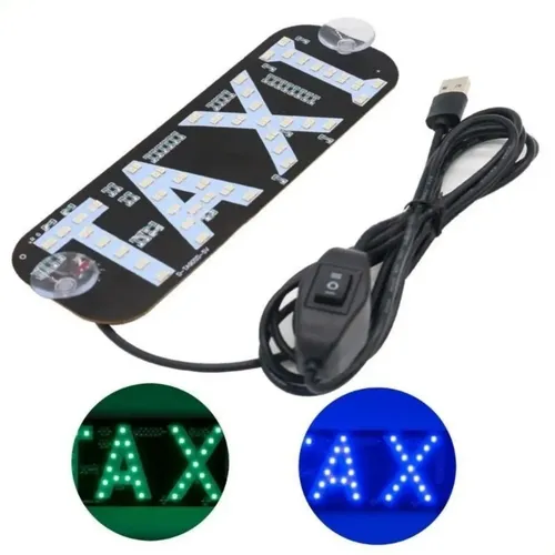 Letrero Led Usb 12 V Para Cabina De Taxi Y Parabrisas