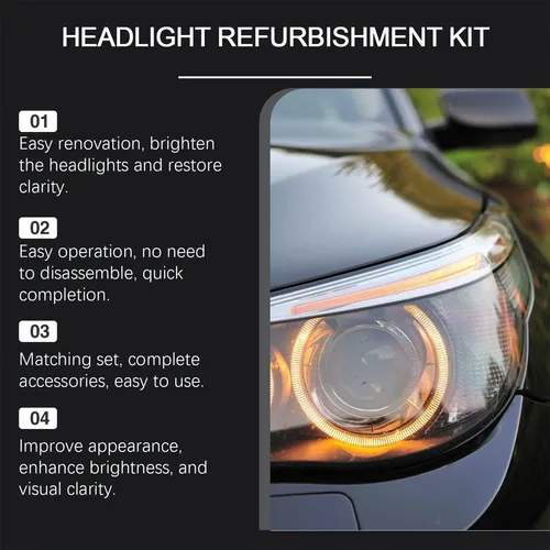 Kit De Renovación De Faros Lanenow, Elimina Amarillamiento Y Opacidad
